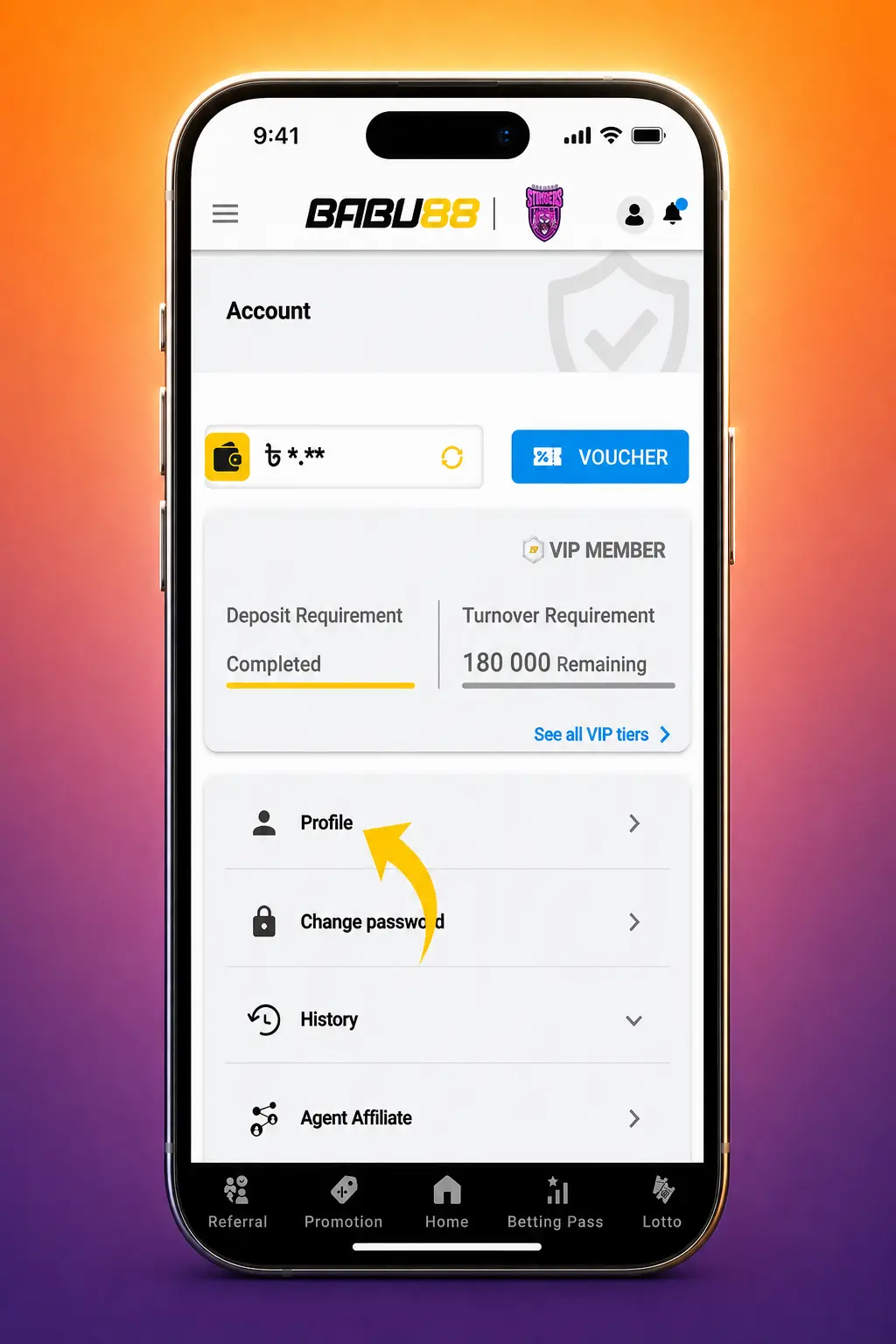 Account verification process on Babu88
