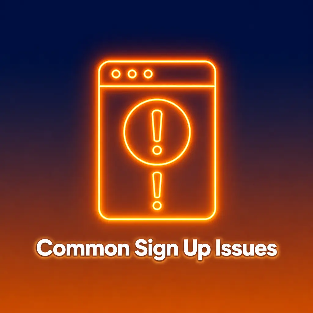 Common sign up issues troubleshooting