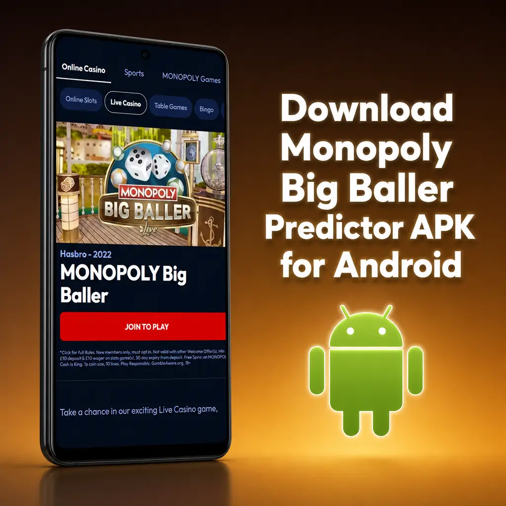 Monopoly Big Baller Predictor APK download screen on Android