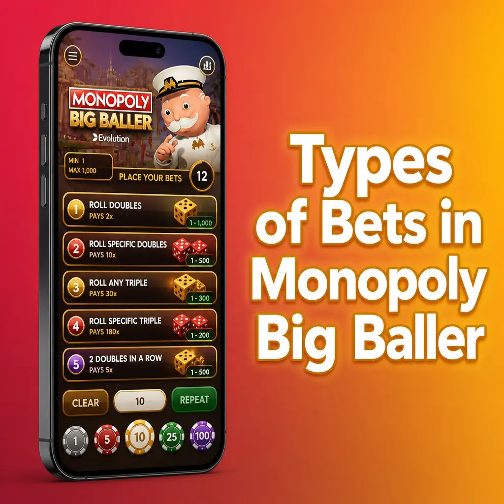 Types of bets in Monopoly Big Baller